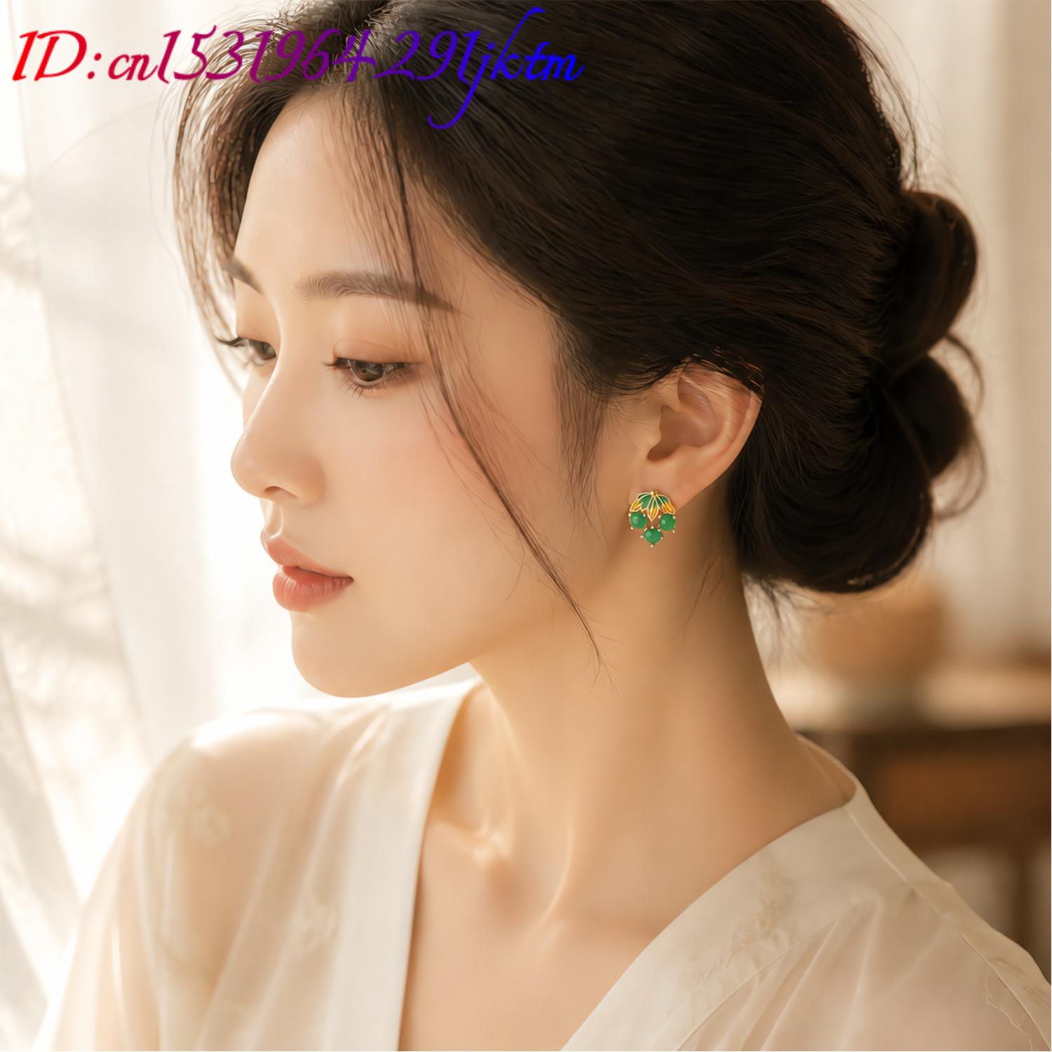 Burmese Jadeite Grape Earrings - Earrings ulasan dan harga