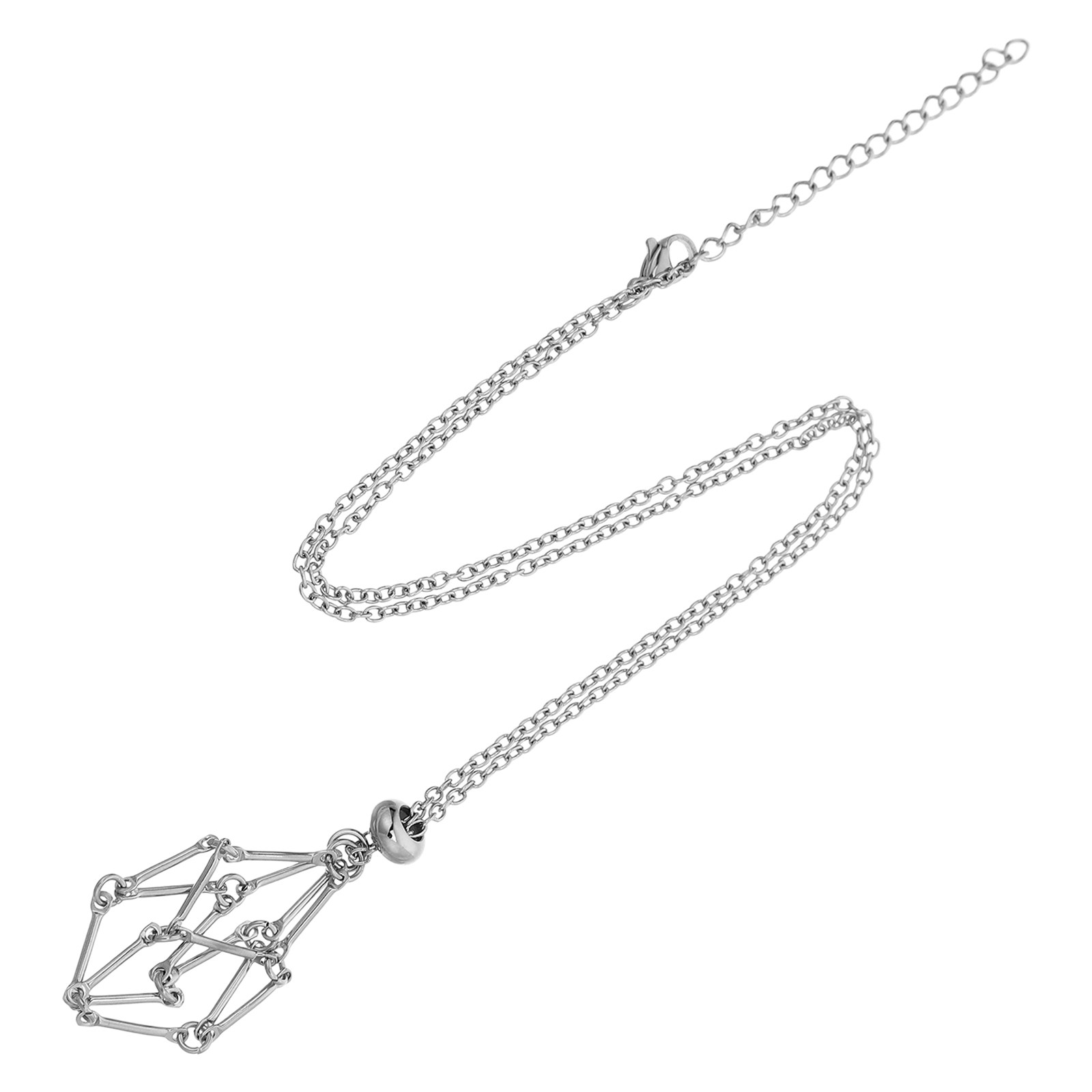Stainless Steel Crystal Cage N - Crystal Pendant Necklace Natural Stone ulasan dan harga