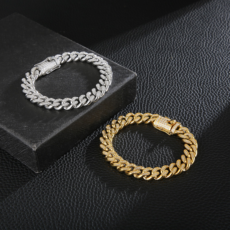 KALEN 12mm CNC Rhinestone Cuba - Cuban Link Chain 12Mm ulasan dan harga