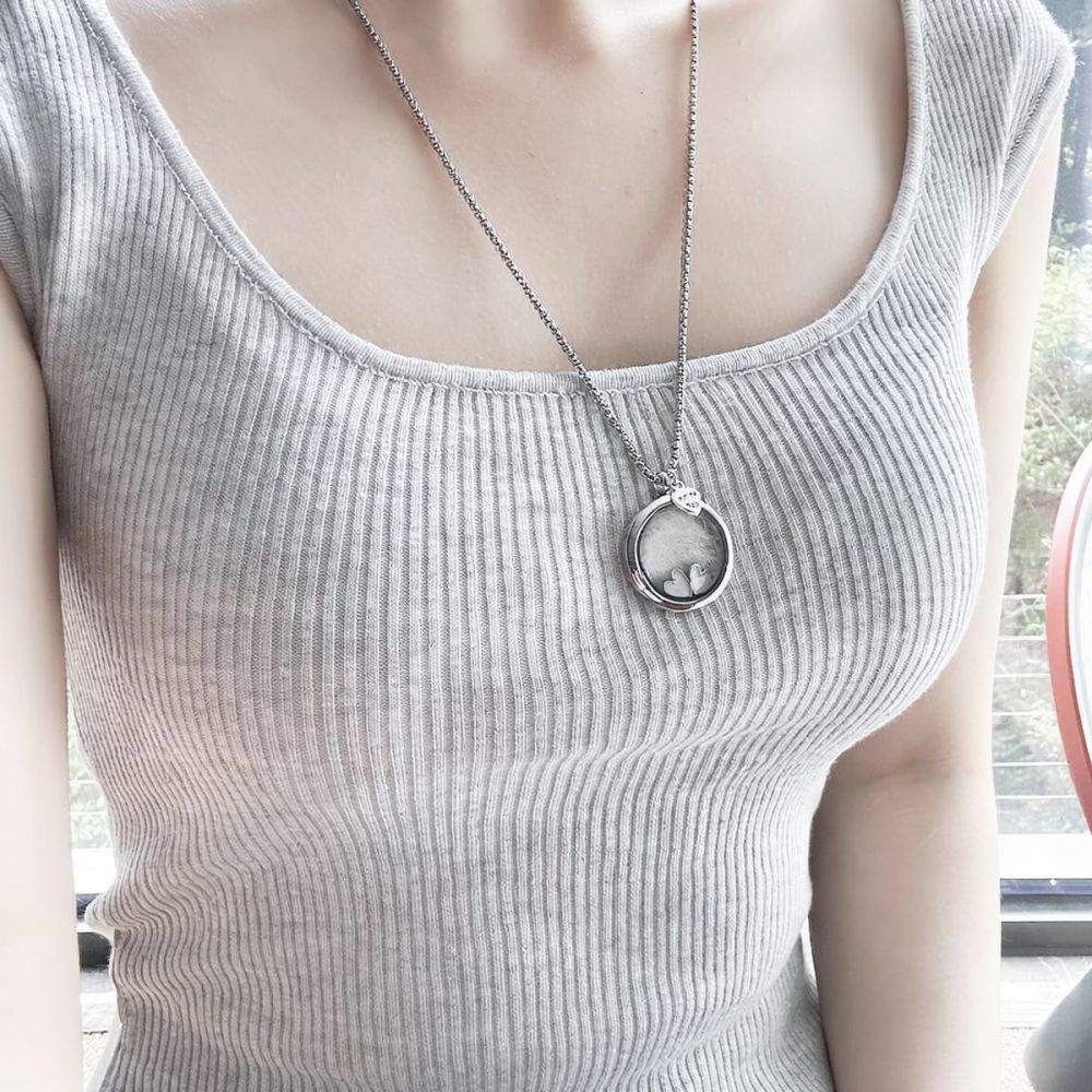 Stainless Steel Heart Keepsake - Heart Locket Necklace Photo ulasan dan harga