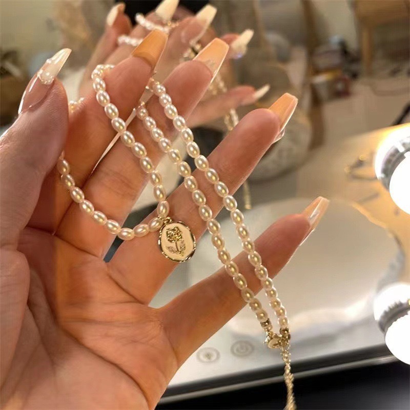 French Vintage Imitation Baroq - Pearl Choker Necklace Vintage ulasan dan harga