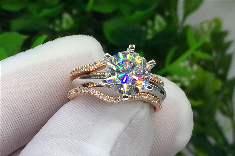 Custom Solid 18K Au750 White G - Moissanite Engagement Ring 1 Carat ulasan dan harga