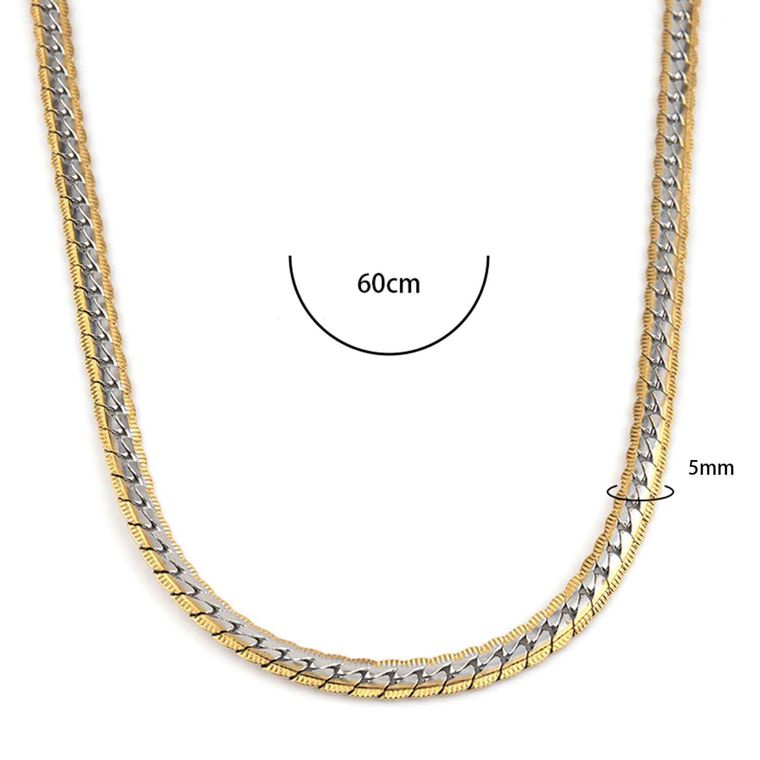 316L Stainless Steel Two Tone  - Cuban Link Chain 12Mm ulasan dan harga