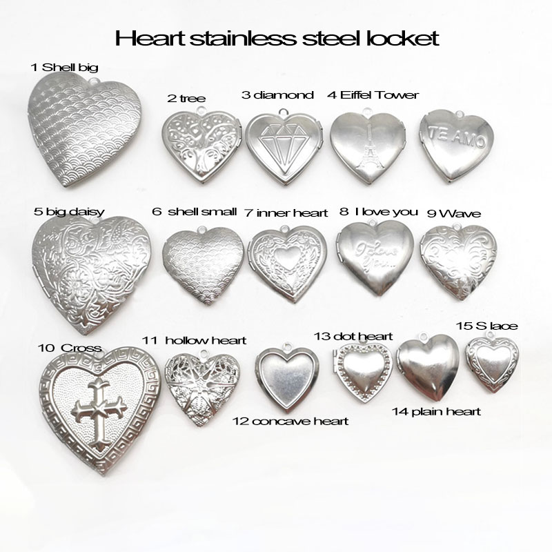 Love Heart Locket Station 20pc - Heart Locket Necklace Photo ulasan dan harga